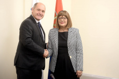 15 October 2019 National Assembly Speaker Maja Gojkovic with Austrian Parliament Speaker Wolfgang Sobotka